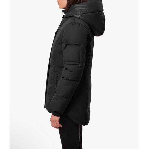 NEW Bernardo Large Black Puffer Coat Layered Hooded Water Resistant Winter $180 - Picture 7 of 16